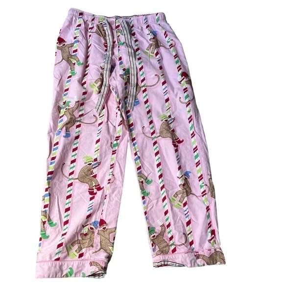 Nick & Nora Sock Monkey Flannel  Pajamas - Picture 3 of 7